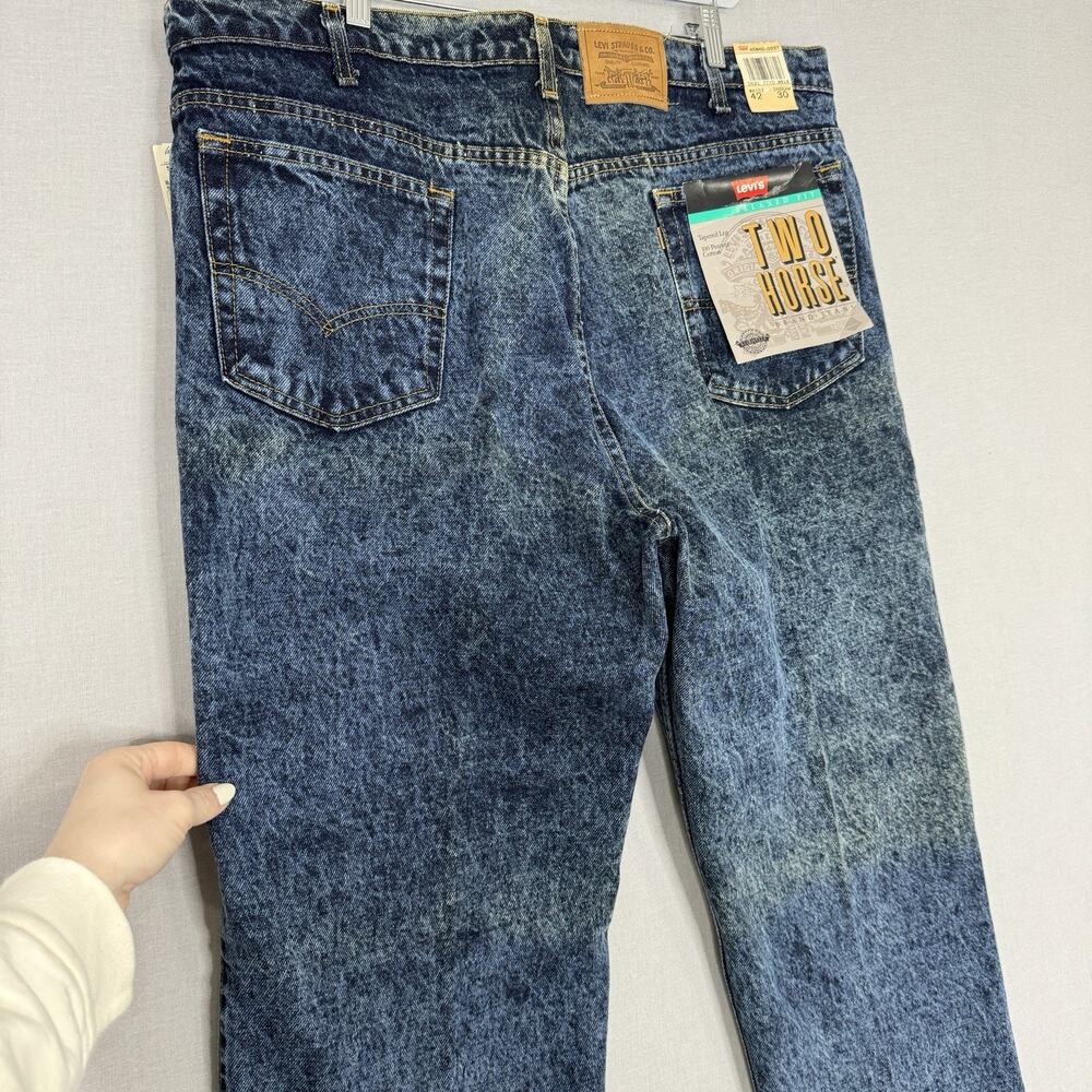 Vintage Levi's Mens Jeans 42x30 Blue Cotton Tapered Leg Deadstock Made in USA - Picture 14 of 16
